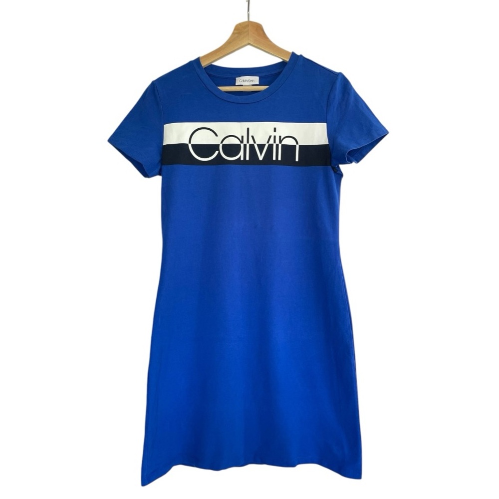 Calvin Klein Blue Logo T-Shirt Dress Small
